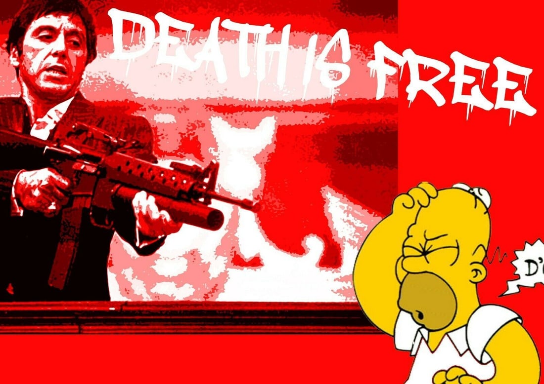 Death NYC - Silkscreen.: Hand signature by the Artist. Original certificate and golden seal included. DEATH NYC's artwork featured in galleries and streets around the world. Recently also featured in the Google Glass commerci