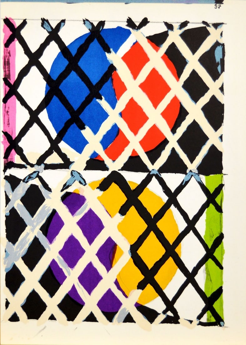 Original lithograph from 1 Cent Life portfolio: Alfred Jensen. Original lithograph from 1 Cent Life portfolio. From the rare limited edition: 939/2000. Publisher: E.W. Kornfeld Switzerland. Guaranteed 100% authentic. With centerfold. There is