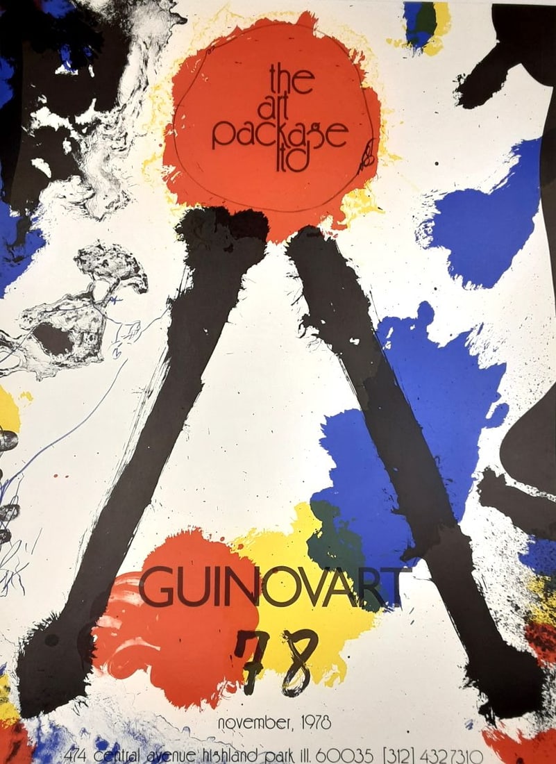 Guinovart, Josep - Lithograph Exhibition Poster: Exhibition poster printed as a lithograph by Poligrafa Barcelona - created on the occasion of the exhibition (USA 1978).Josep Guinovart (March 20, 1927 in Barcelona – December 12, 2007 in