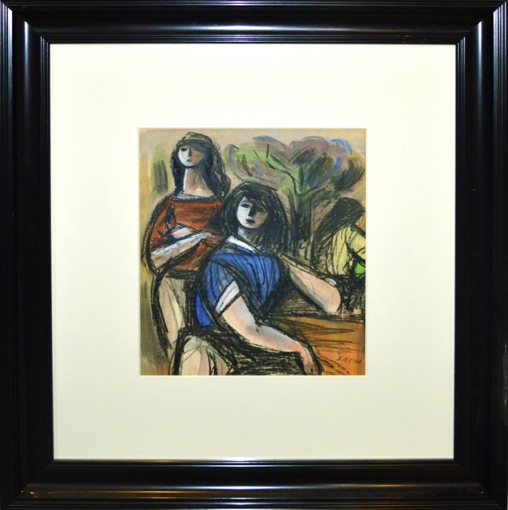 Sacha - Mixed techniques - Handsigned: Handsigned. Completely framed, Passe Partout and glass.