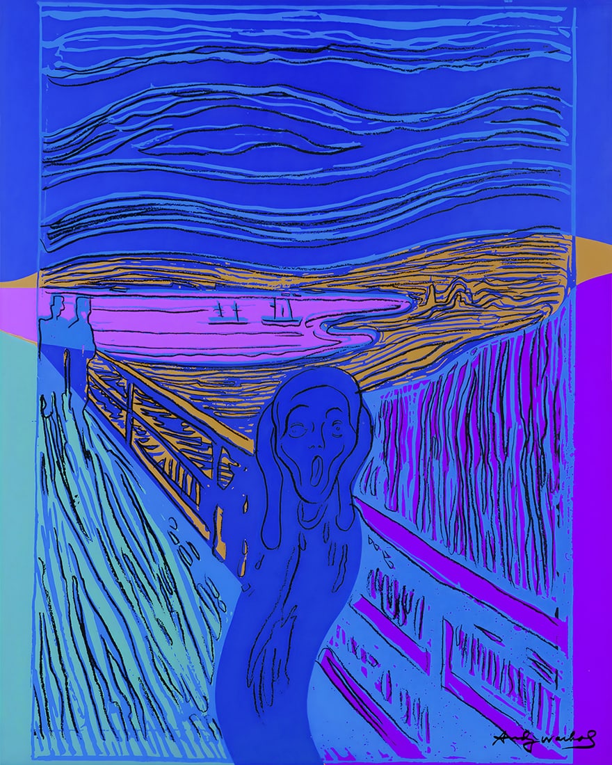 Andy Warhol - Serigraph - The Scream - Signed: Andy Warhol, serigraphThe ScreamSigned in the plate.Stamp of the Andy Warhol Foundation and embossing stamp verso.