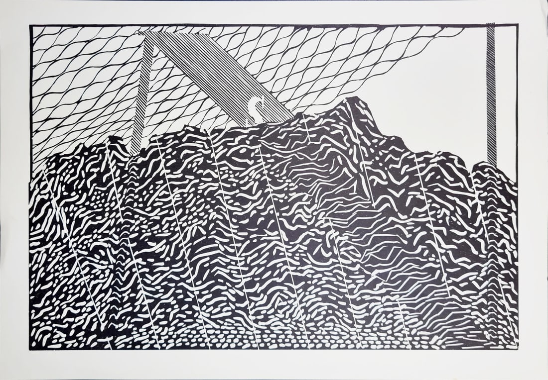 Burkhart Beyerle - Wood block: Burkhart Beyerle (1930–2021). German graphic artist, painter, draughtsman and object artist.Beyerle studied at art academies in southern Germany in the 1950s, where he was trained in graphic