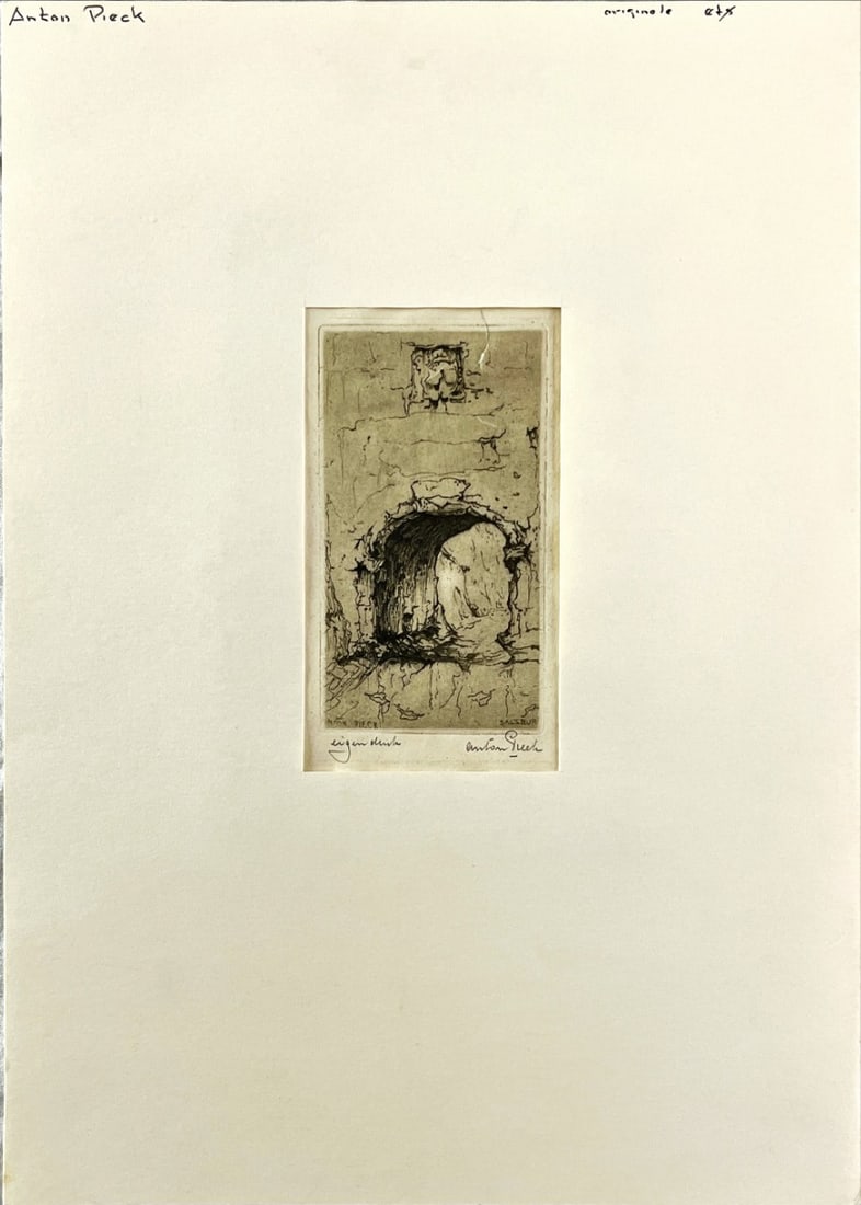 Pieck, Anton - Etching.- Hand signed - 3