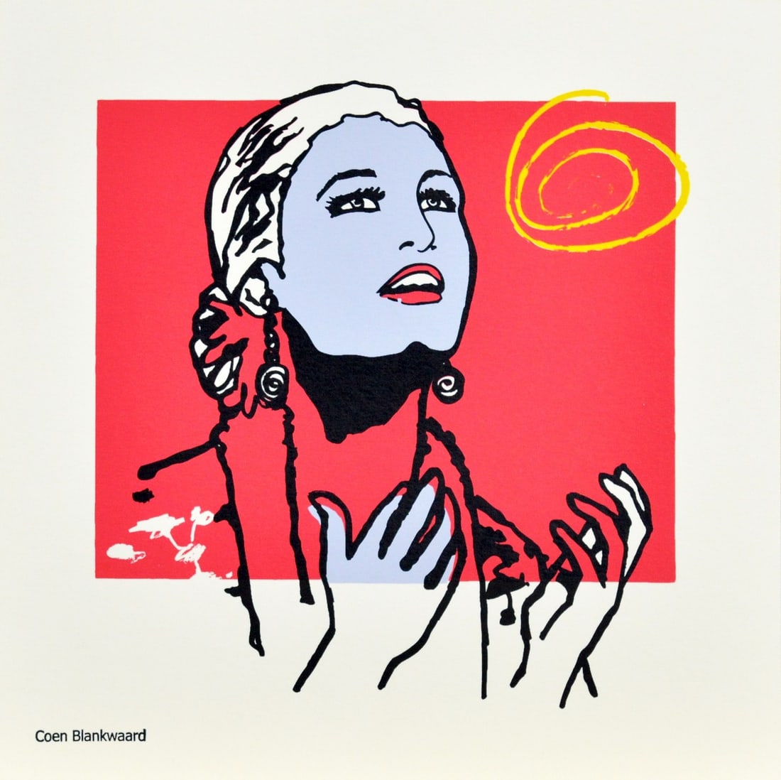 Coen Blankwaard - Silkscreen - Evita: Silkscreen with Atelier stamp