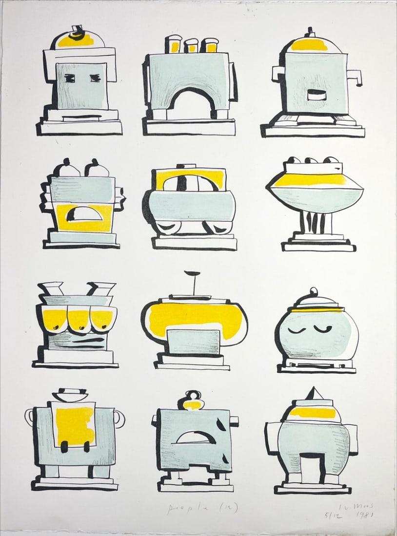 Irène von Moos - Lithograph - Hand signed: Irène von Moos is an artist who was born in 1944 in Switzerland, Genève.Studied sociology and painting restoration, lives and works in Zurich and Ennetburgen.