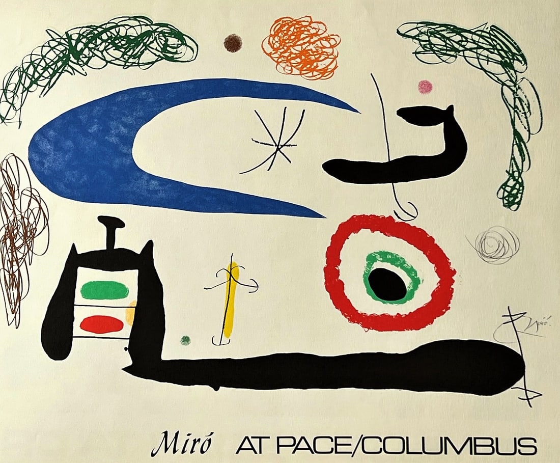 Miro, Joan - Poster/Affiche: Joan Miro, Poster/Affiche for gallery Pace/Columbus.Signed in the plate.