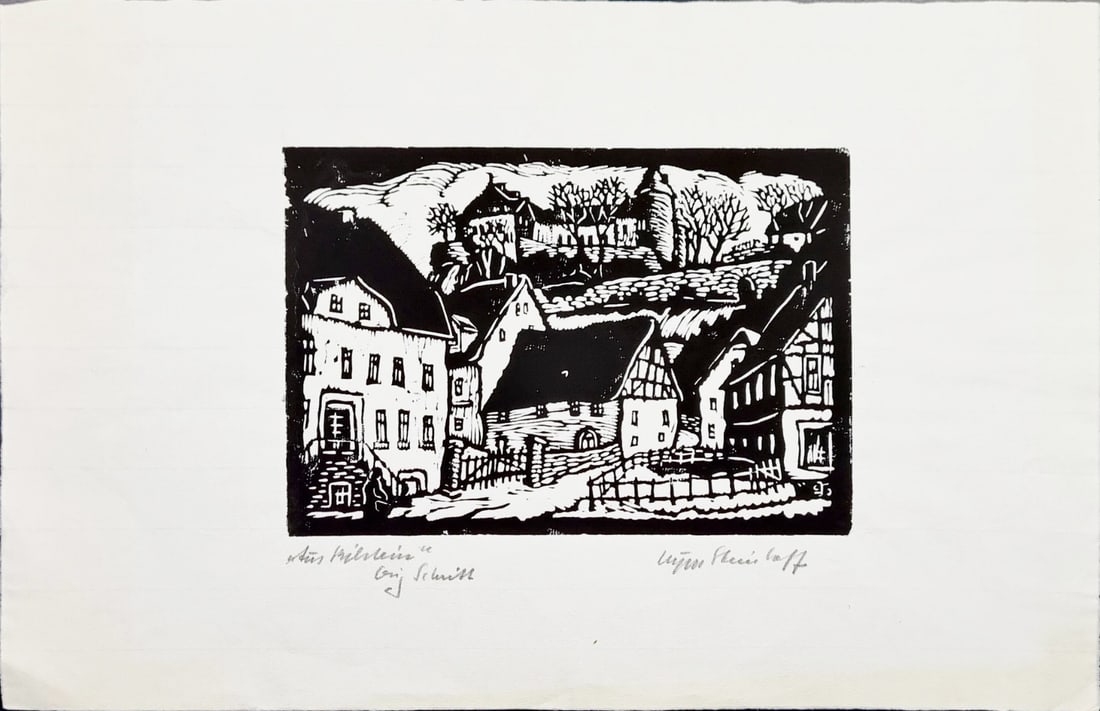 Otto Schmitt - Aus Milstein - Woodblock - Hand-signed: Eigen Press. Aufl. titled "Aus Milstein", Comes from the collection of the municipality of The Hague, The Netherlands.Otto Schmitt, a German graphic artist and wood engraver active during the first