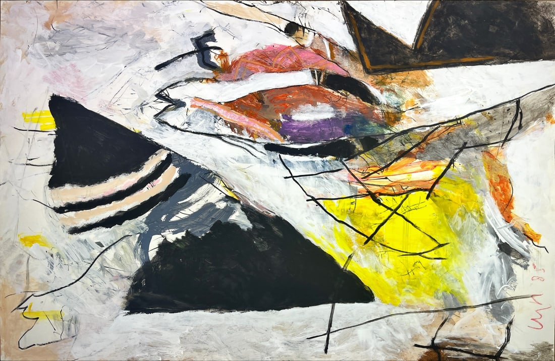 Colorful artwork in Mixed Techniques: Unknow Dutch Artist.Great Painting, mixed techniques.Hand signed