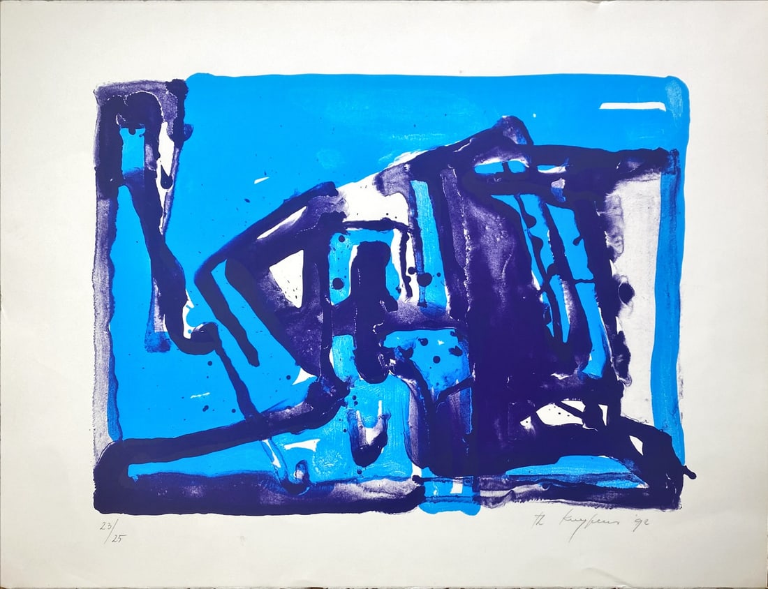 Theo Kuijpers - Lithograph - Hand signed: Theo Kuijpers 1939-Theo Kuijpers (Helmond, 1939) is a well-known painter, collagist, sculptor and graphic artist. He attended the Academy for Industrial Design in Eindhoven. He did his military