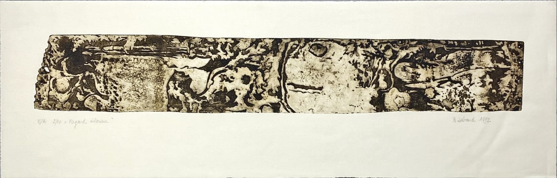 Regard interieur - Etching - Hand-signed: Great Etching print, probably by a Polish artist, titled "Regard Interieur", Hand-signed.