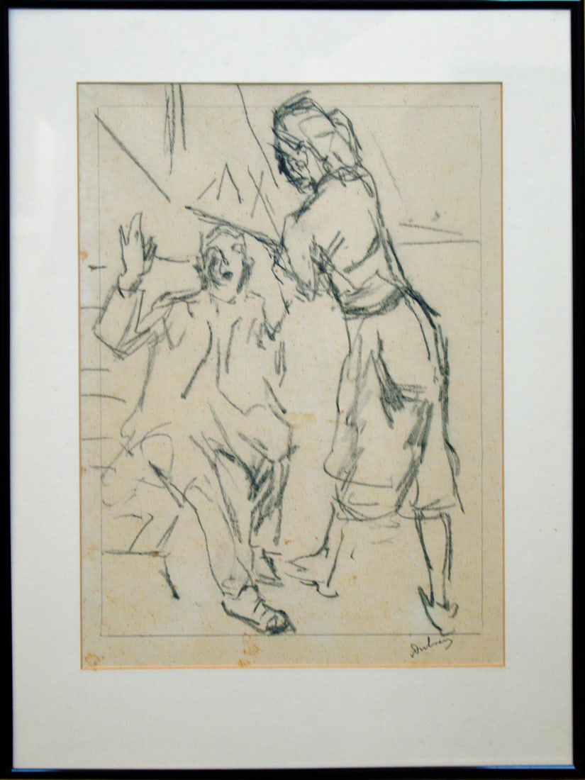 Dulmen Krumpelman, Erasmus Bernhard - Drawing - Handsigned: Hand signed. Completely framed, Passe Partout and glass.