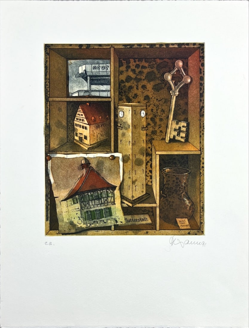 Great Etching - German artist - Hand signed: Great Etching print by a German Artist.Hand signed