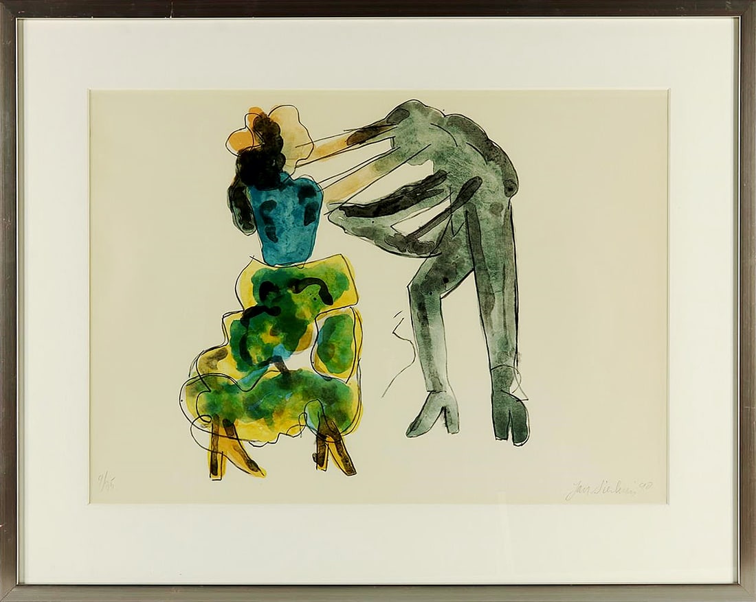 Jan Sierhuis - Lithograph - Hand-signed: Great Lithograph by Dutch artist Jan SierhuisHandsigned and dated. Completely framed, Passe-Partout, and glass.Provenance: ABN AMRO Bank Art Collection.Jan SierhuisName: Jan SierhuisBorn:In