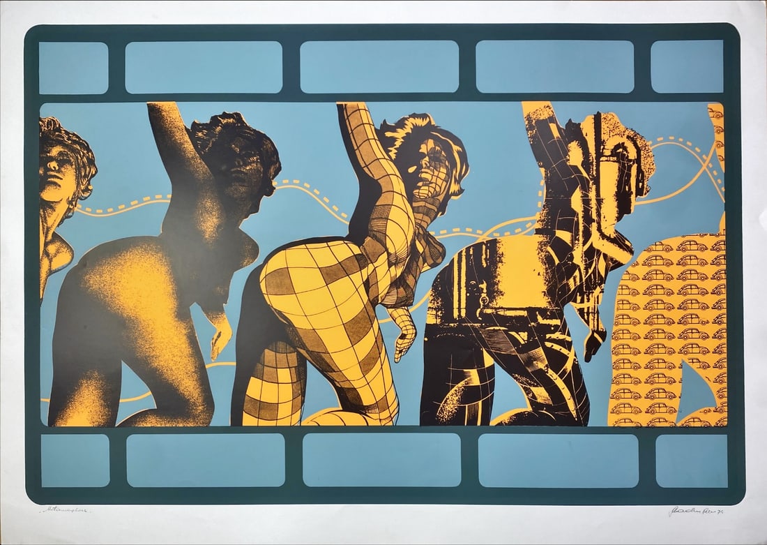 Abstract female figures - Silkscreen- Hand-signed: Great Lithograph by a German Artist, showing abstract female figures. Hand-signed.