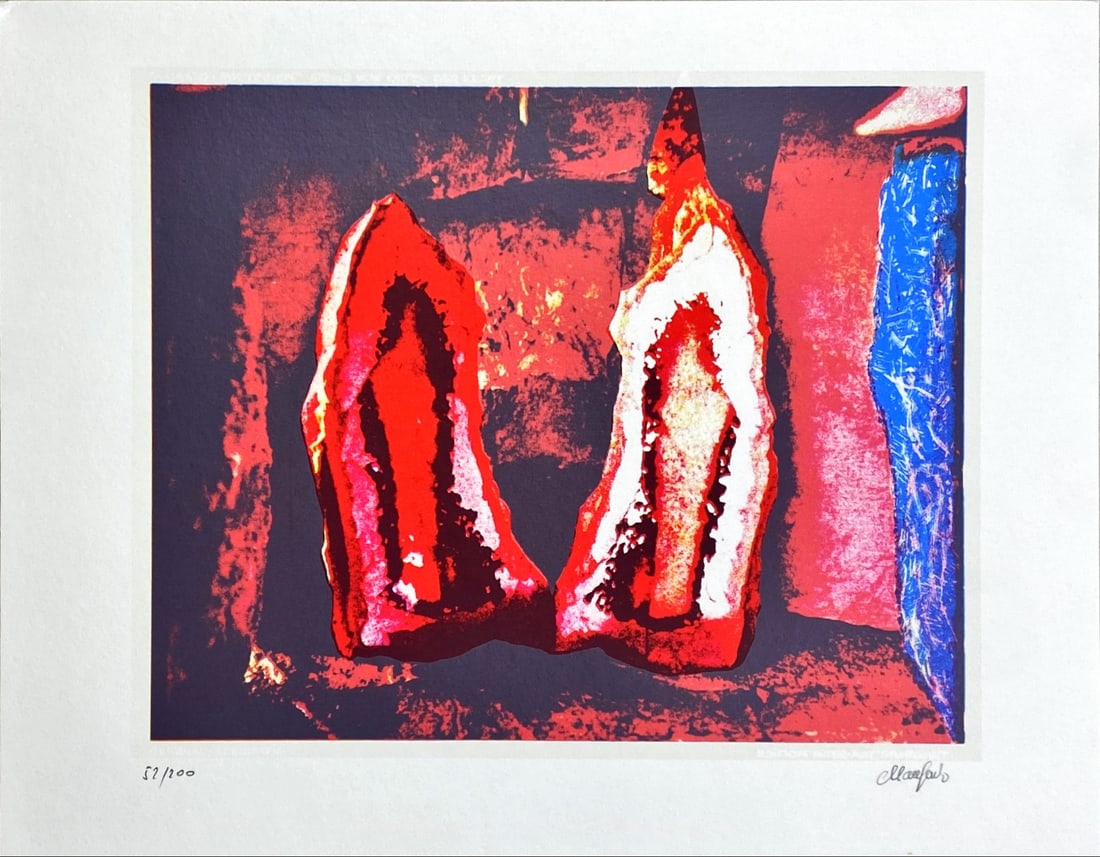 Colorful Lithograph – German Artist – Hand-signed: Great Lithograph by a German Undecipherable Artist.Hand signed, numbered and titled