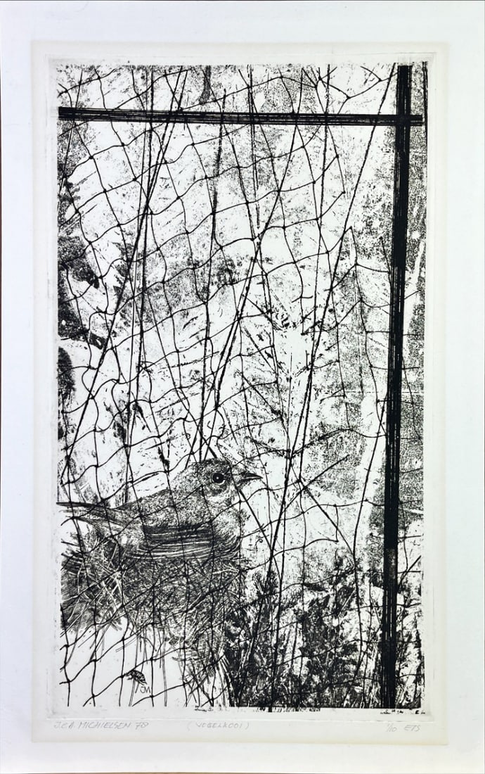 Jan (J.C.A.) Michielsen - Etching - Hand signed: Michielsen, Jan - 1939-2010 Jan Michielsen was a Dutch graphic artist and painter. Jan Michielsen trained at the Academy of Fine Arts Sint-Joost. He also taught there until 1980. He lived and worked a
