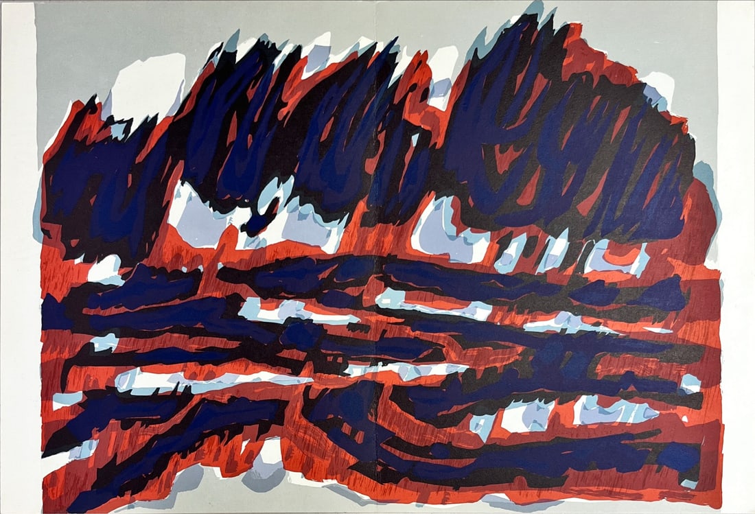 Raoul Ubac - Lithograph - DLM 1964 (Derriere le Miroir): Original lithograph, executed for Derriere le Miroir, n° 142, 1964. Published in Paris by Maeght. There is text on verso. With centerfold.Raoul Ubac - Page from Derriere le Miroir Very rarely lithogr