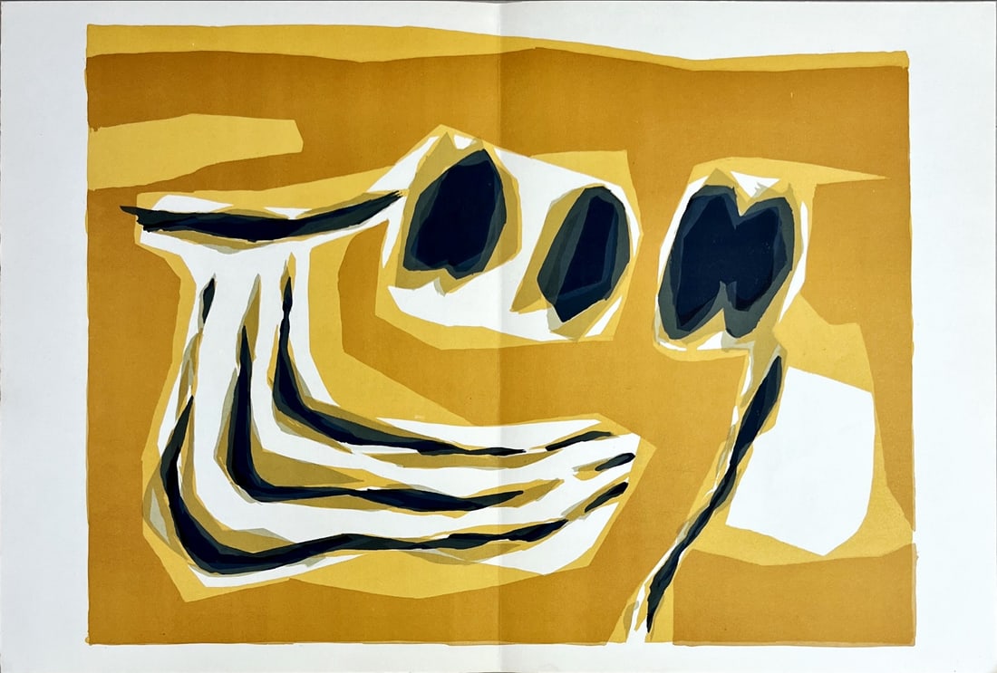 Raoul Ubac - Lithograph - DLM 1964 (Derriere le Miroir): Original lithograph, executed for Derriere le Miroir, n° 142, 1964. Published in Paris by Maeght. There is text on verso. With centerfold.Raoul Ubac - Page from Derriere le Miroir Very rarely lithogr