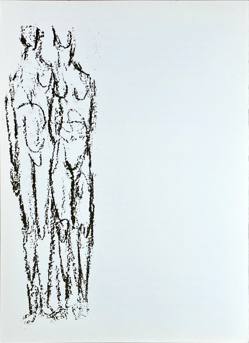 Raoul Ubac - Lithograph - DLM (Derriere le Miroir): Original lithograph, executed for Derriere le Miroir, n° 161, 1966. Published in Paris by Maeght. There is text on verso. With centerfold.Raoul Ubac - Page from Derriere le Miroir Very rarely lithogr