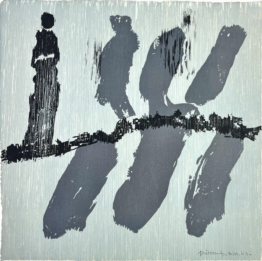 Jef Diederen - Silkscreen - Hand signed: Jef DIEDEREN (Heerlen 1920 - Amsterdam 2009)Painter, graphic artistEducation: Jef Diederen trained at the Middelbare Kunstnijverheidsschool in Maastricht. He continued his education at the Rijksacadem