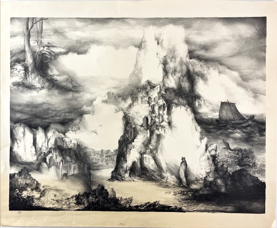 Jan (J.C.A.) Michielsen - Lithograph - Hand signed with monogram: Michielsen, Jan - 1939-2010 Jan Michielsen was a Dutch graphic artist and painter. Jan Michielsen trained at the Academy of Fine Arts Sint-Joost. He also taught there until 1980. He lived and worked a