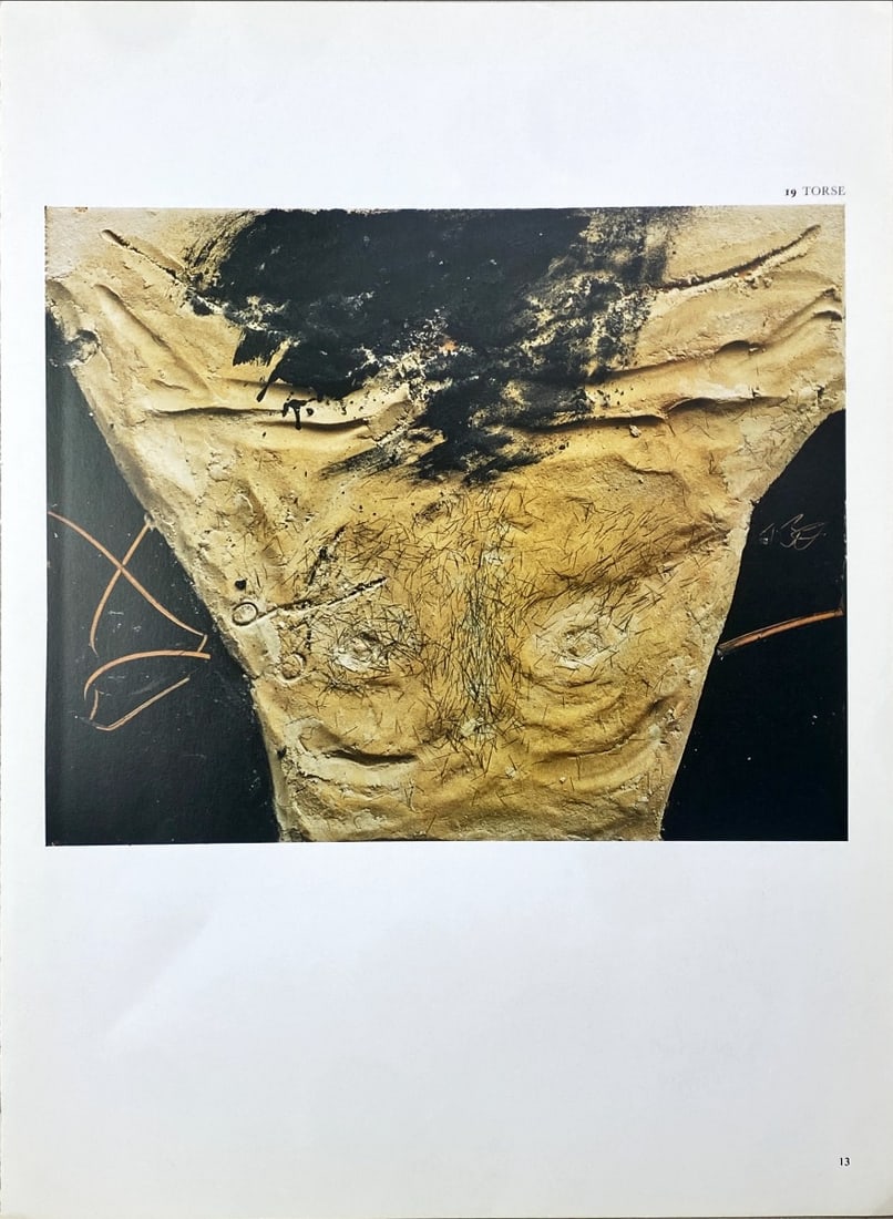 Antoni Tapies - Lithograph - DLM 1982 (Derriere le Miroir): Original offset lithograph, executed for Derriere le Miroir, n° 253, 1982. Published in Paris by Maeght. There is text on verso. CenterfoldAntoni Tapies - Page from Derriere le Miroir CenterfoldVery 