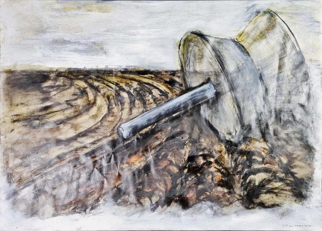 Ko Verlare - Acrylic painting on paper: Ko Verlare (Bath 1956) is a painter, engraver and draughtsman.Dutch School.Comes from the collection of the municipality of The Hague, The Netherlands.