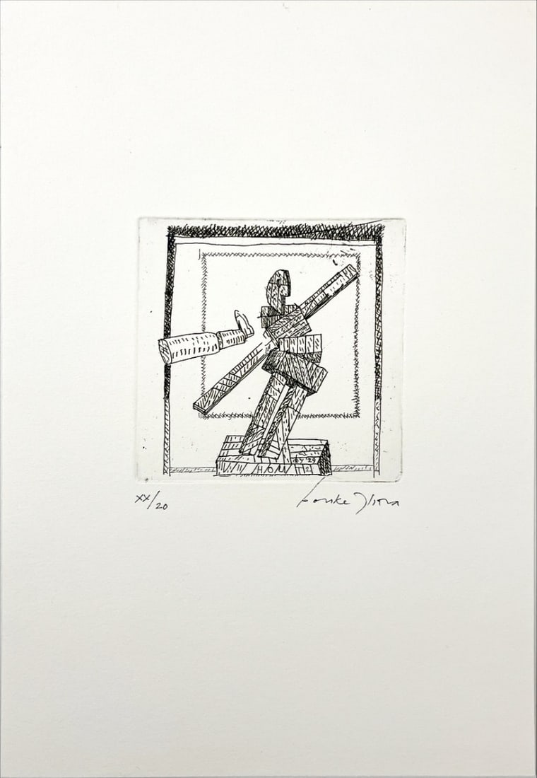 Bouke Ylstra - Etching - hand signed: Artist: Ylstra, Bouke Title: Untitled Technique: Etching on Handmade paper size: 29,5 x 20 cm. (11,6 x 7,85 inch) Framed: Not framed More Information Bouke YLSTRA (Den Haag