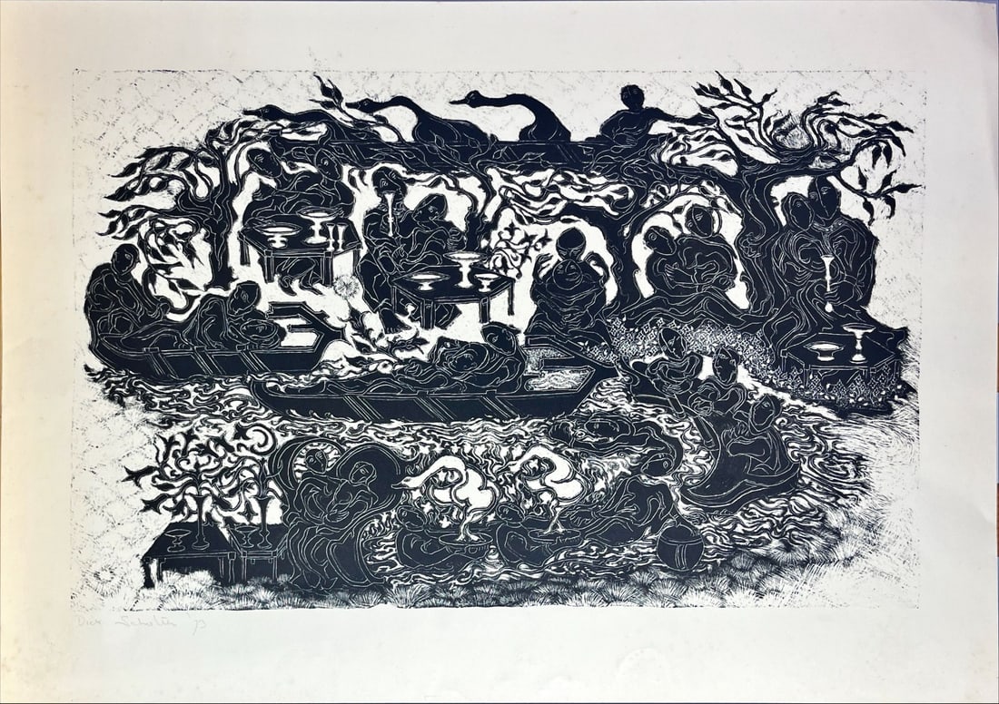 Dick Scholten - Hand signed: Artist: Scholten, Dick Title: Untitled Technique: Lithograph on Handmade paper size: 40 x 54 cm. (15,75 x 21,25 inch) Framed: Not framed More Information sku: DS700