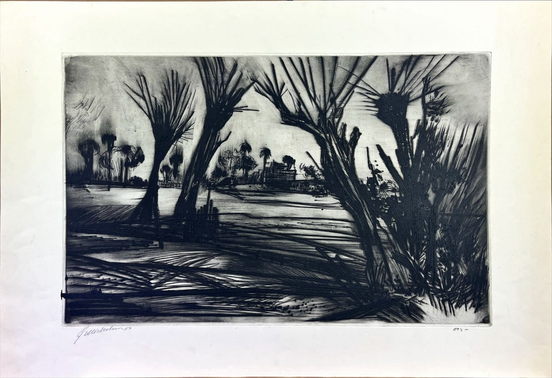 Jan (J.C.A.) Michielsen - Etching - Hand signed: Artist: Michielsen, Jan (J.C.A.) Title: Untitled Technique: Etching on Handmade paper size: 40 x 60 cm. (15,75 x 23,6 inch) Framed: Not framed More Information Michielsen,