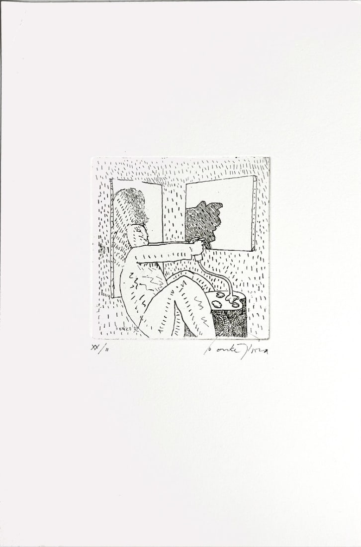 Bouke Ylstra - Etching - hand signed: Artist: Ylstra, Bouke Title: Untitled Technique: Etching on Handmade paper size: 29,5 x 20,5 cm. (11,6 x 8,05 inch) Framed: Not framed More Information Bouke YLSTRA (Den Ha