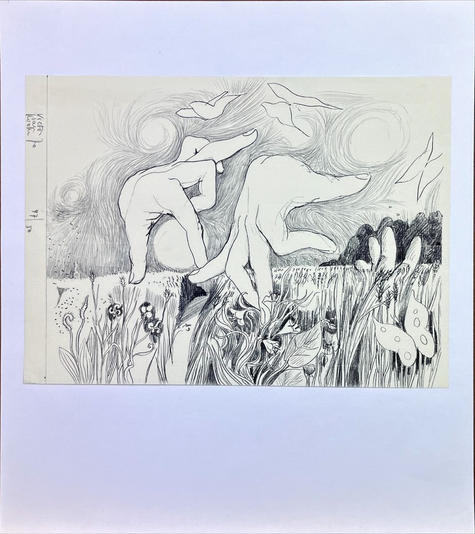 Victor van Kooten - Lithograph - Hand signed: Artist: Kooten, Victor van Title: Untitled Technique: Lithograph on Handmade paper size: 25 x 35 cm. (9,85 x 13,8 inch) Framed: Not framed More Information Victor van Koote