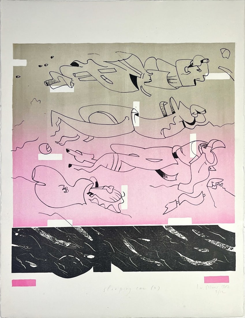 Irène von Moos - Lithograph - Hand signed: Artist: Moos, IrÃ¨ne von Title: Sleeping Car (2) Technique: Lithograph on BFK Rives paper size: 66 x 50 cm. (26 x 19,7 inch) Framed: Not framed More Information IrÃ¨ne von Moos is an artist who