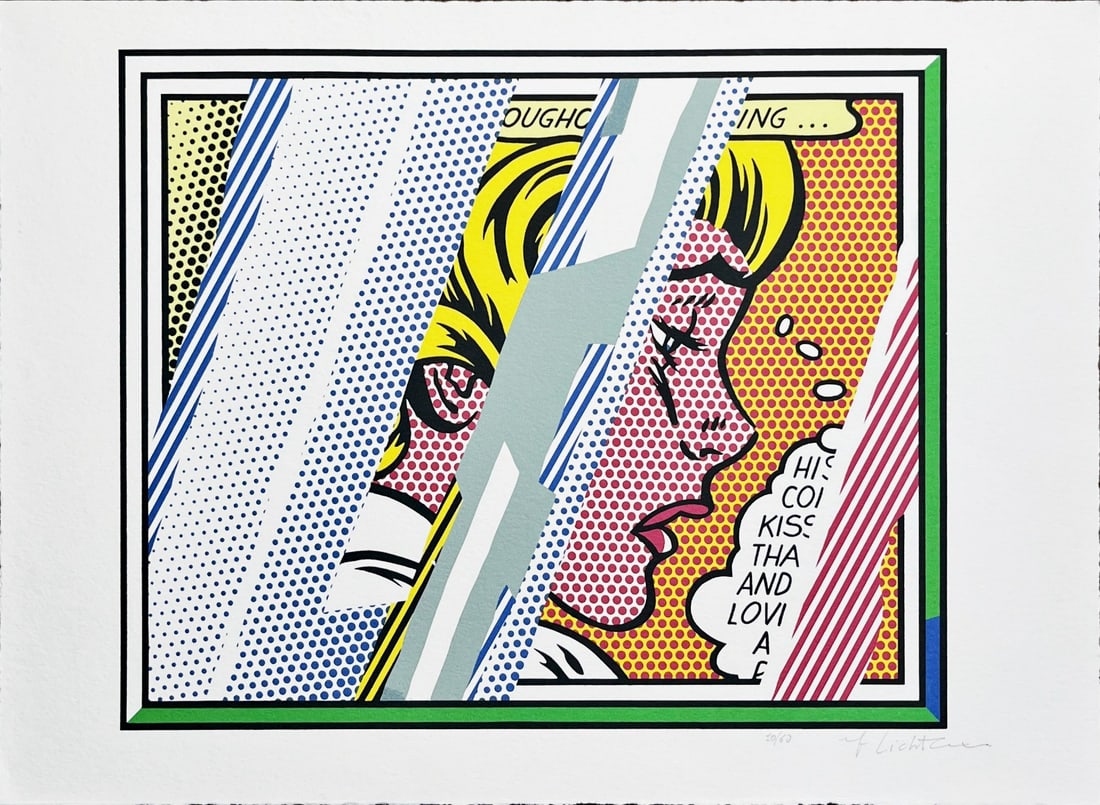 Lichtenstein, Roy, after - Hand-Signed - Lithograph: Artist: Lichtenstein Roy, after Title: Reflections on Girl Technique: Lithograph on Heavy weight Handmade paper size: 35 x 50 cm. (13,8 x 19,7 inch) Framed: Not framed More Information Title: