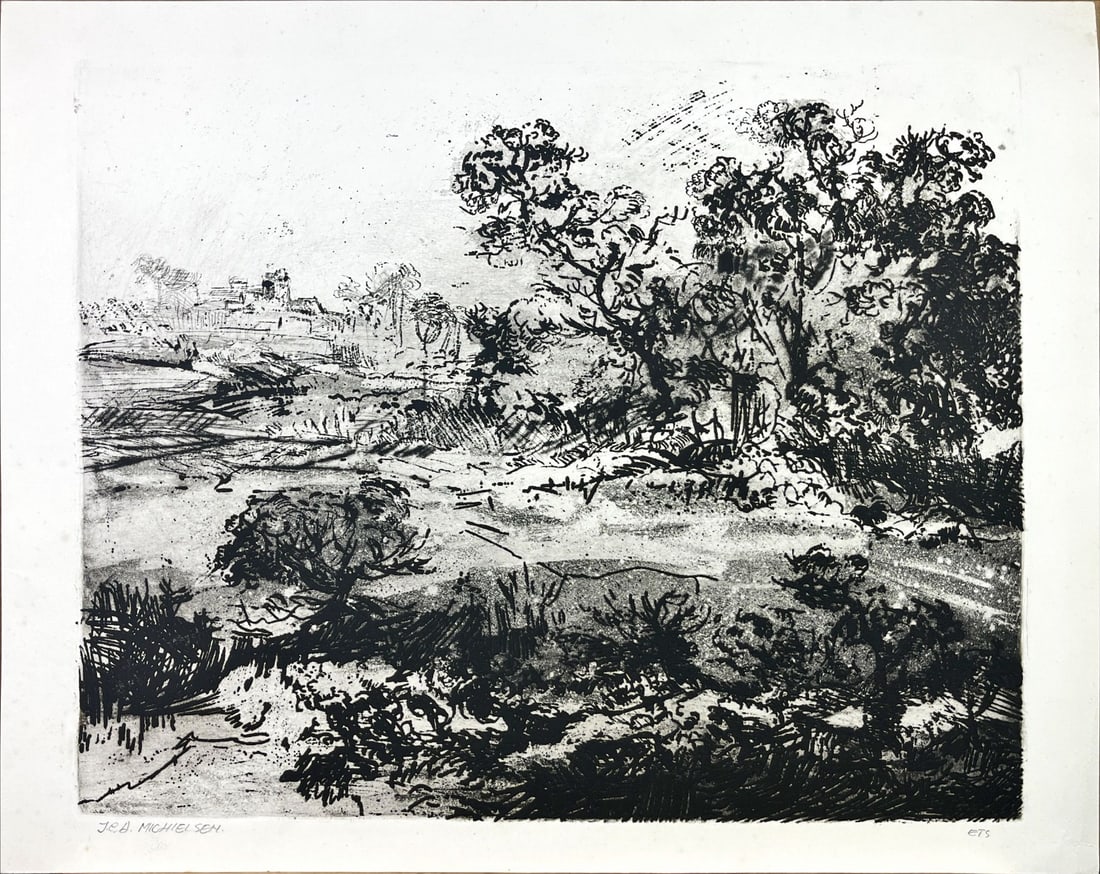 Jan (J.C.A.) Michielsen - Etching - Hand signed: Artist: Michielsen, Jan (J.C.A.) Title: Untitled Technique: Etching on Handmade paper size: 45,5 x 57 cm. (17,9 x 22,45 inch) Framed: Not framed More Information Michielse