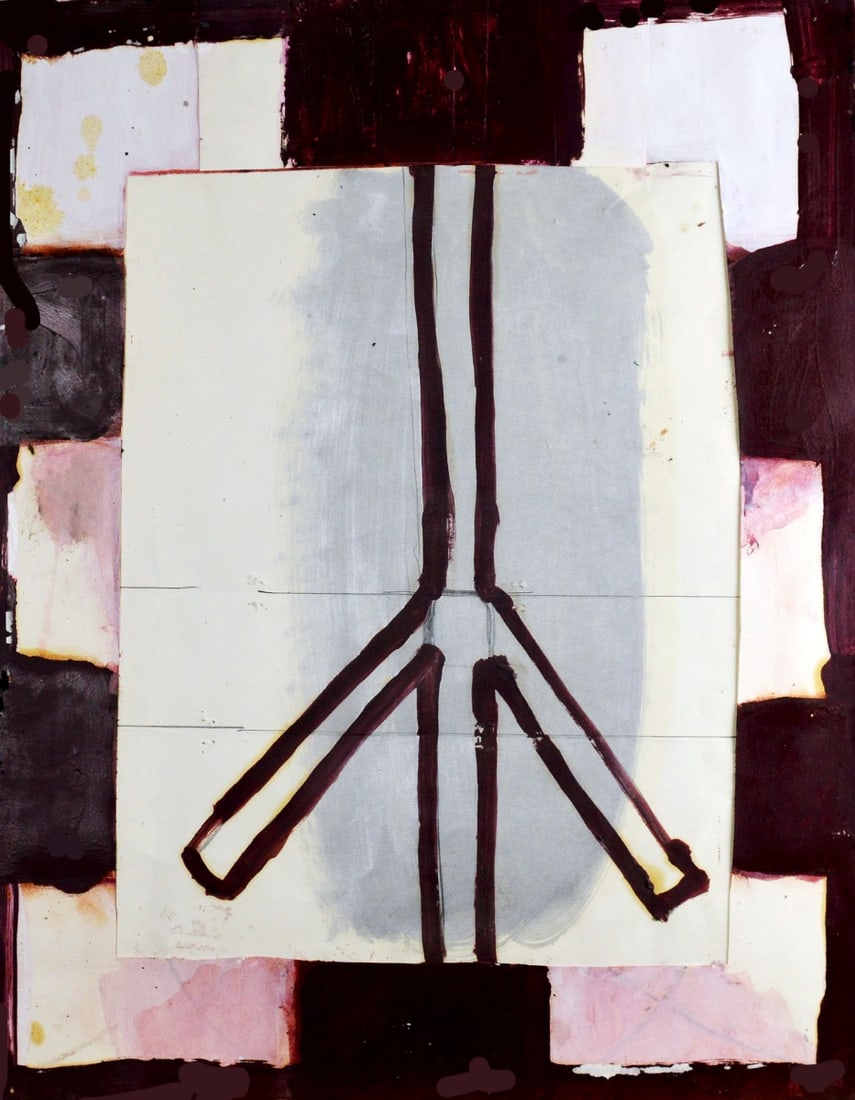 Marc Vercouteren - Painting/collage: Artist: Vercouteren, Marc Title: Untitled Technique: Painting on Museum board (heavy weight paper) size: 86 x 50 cm. (33,85 x 19,7 inch) Framed: Not framed More Information
