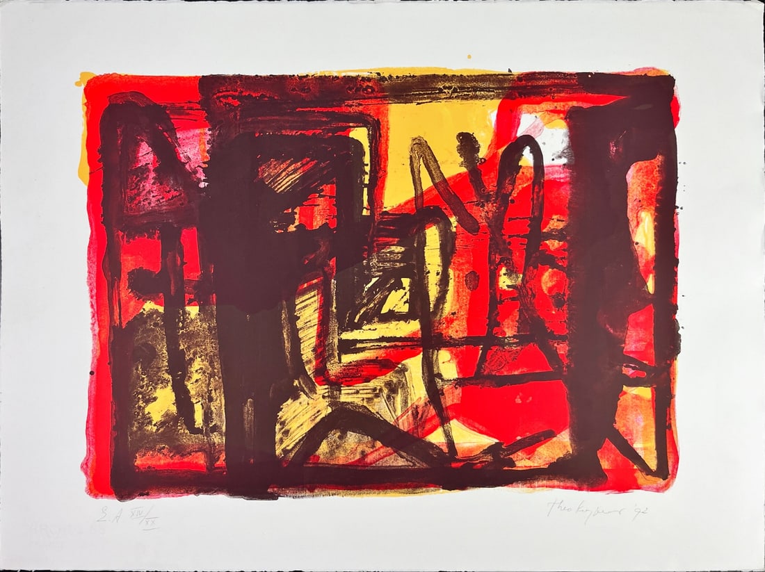 Theo Kuijpers - Lithograph - Hand signed: Artist: Kuijpers, Theo Title: Untitled Technique: Lithograph on Heavy weight Handmade paper size: 57,5 x 76,5 cm. (22,65 x 30,1 inch) Framed: Not framed More Information Th