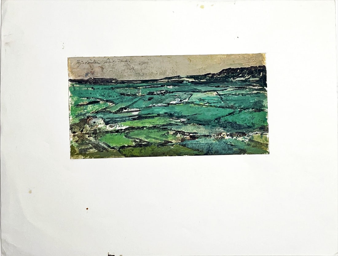 Jan Michels - Watercolor - Hand signed: Artist: Miechels, Jan Title: Rijstvelden Technique: Watercolor on Handmade paper size: 10 x 19,5 cm. (3,95 x 7,7 inch) Framed: Not framed More Information Jan MIECHELS (Arn