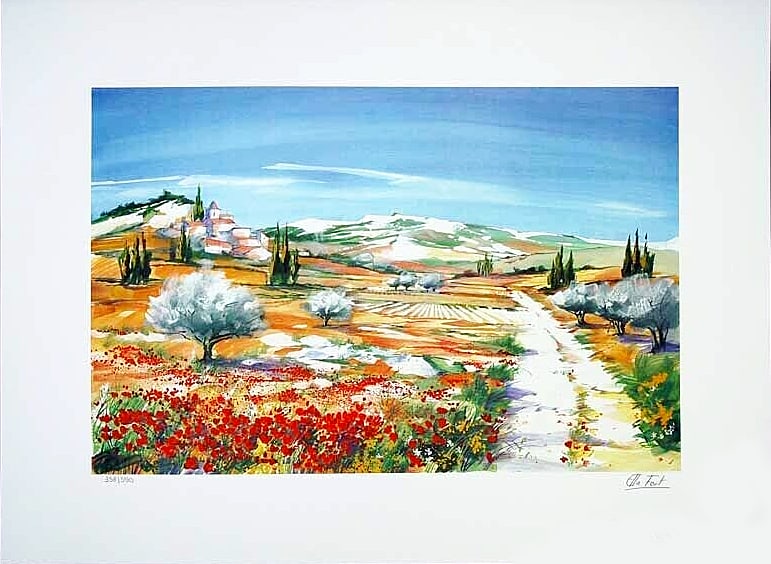 Ella Fort - Lithography - Handsigned: Artist: Fort, Ella Title: Provence authentique Technique: Lithograph on Handmade paper size: 30 x 40 cm. (11,8 x 15,75 inch) Framed: Not framed More Information Lithography, hand-signed, numbered, or