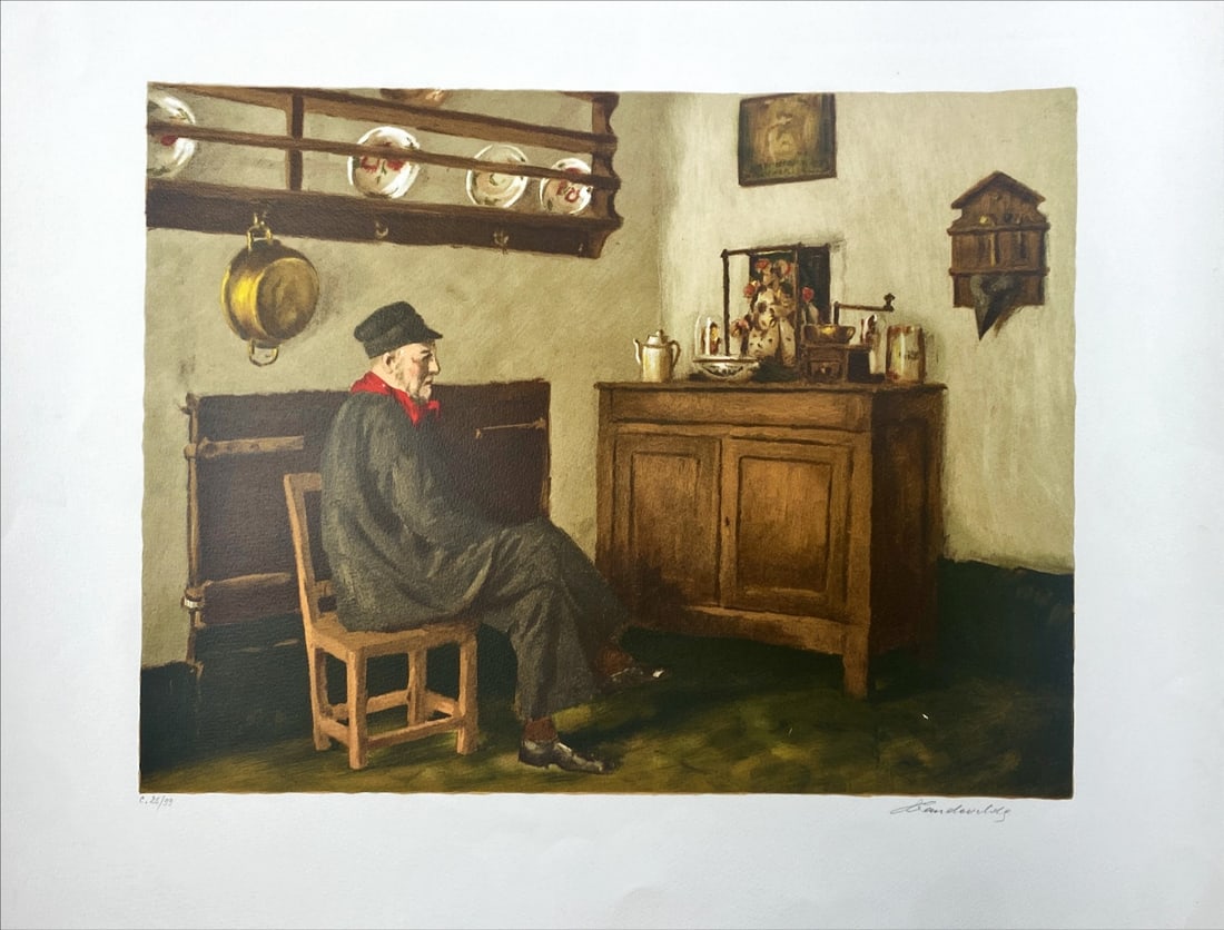 Lucien Van de Velde - Lithograph - Hand signed: Artist: Velde, Lucien van de Title: Untitled Technique: Lithograph on Handmade paper size: 50 x 65 cm. (19,7 x 25,6 inch) Framed: Not framed More Information sku: UA2120