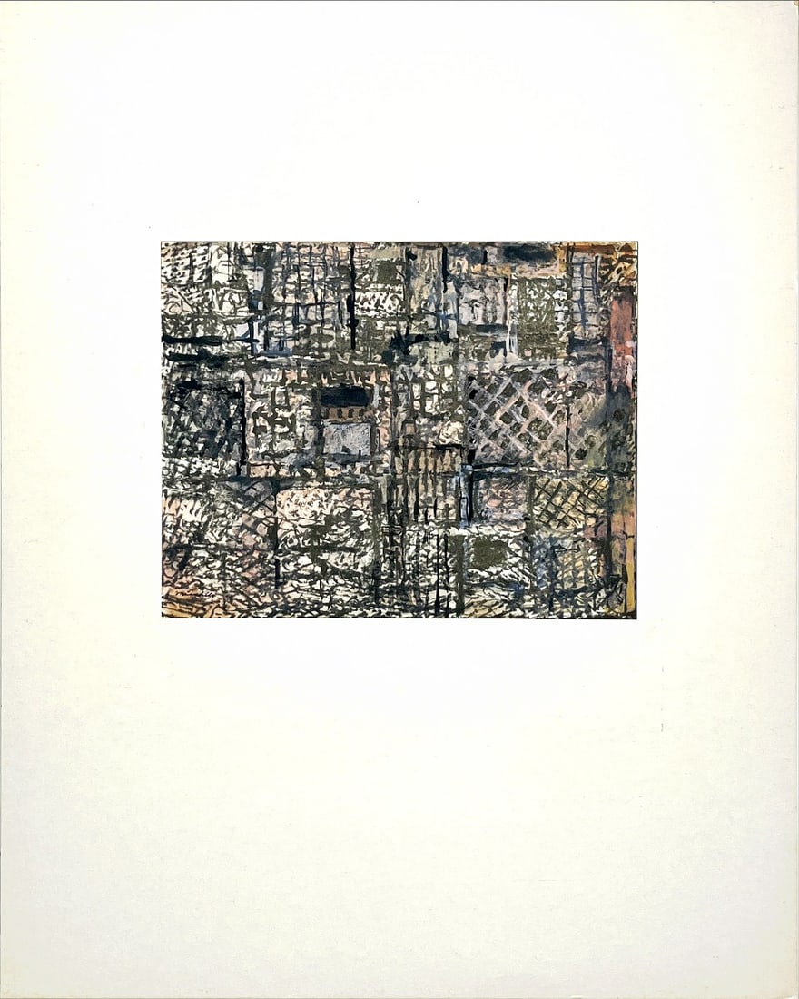 Jan Michels - Gouache - Hand signed: Artist: Miechels, Jan Title: Untitled Technique: Gouache on Handmade paper size: 20 x 25 cm. (7,85 x 9,85 inch) Framed: 50 x 40 cm. (0 x 0 inch.) More Information Ja