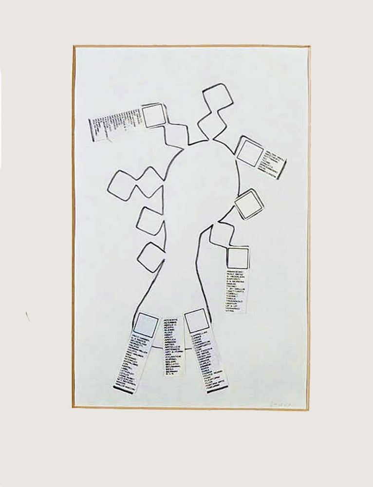 Els ter Horst - Collage: Artist: Horst, Els ter Title: Connecties Technique: Collage on Handmade paper size: 24 x 15,5 cm. (9,45 x 6,1 inch) Framed: 30 x 24 cm. (0 x 0 inch.) More Information sku: ETH01003