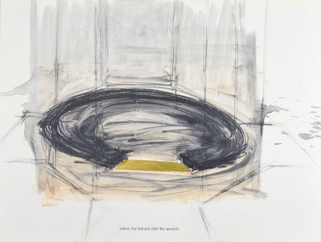 Willem Speekenbrink - Gouache - Handsigned: Artist: Speekenbrink, Willem Title: Before the first and after the seventh Technique: Gouache on Handmade paper size: 50 x 65 cm. (19,7 x 25,6 inch) Framed: 70 x 100 cm. (0 x 0 inch.) More