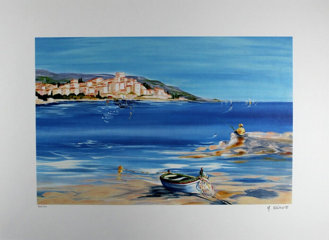 Anne Marie Briante - Lithography - Hand signed: Artist: Briante, Anne Marie Title: Le pêcheur Technique: Lithograph on Handmade paper size: 30 x 40 cm. (11,8 x 15,75 inch) Framed: Not framed More Information Hand signed