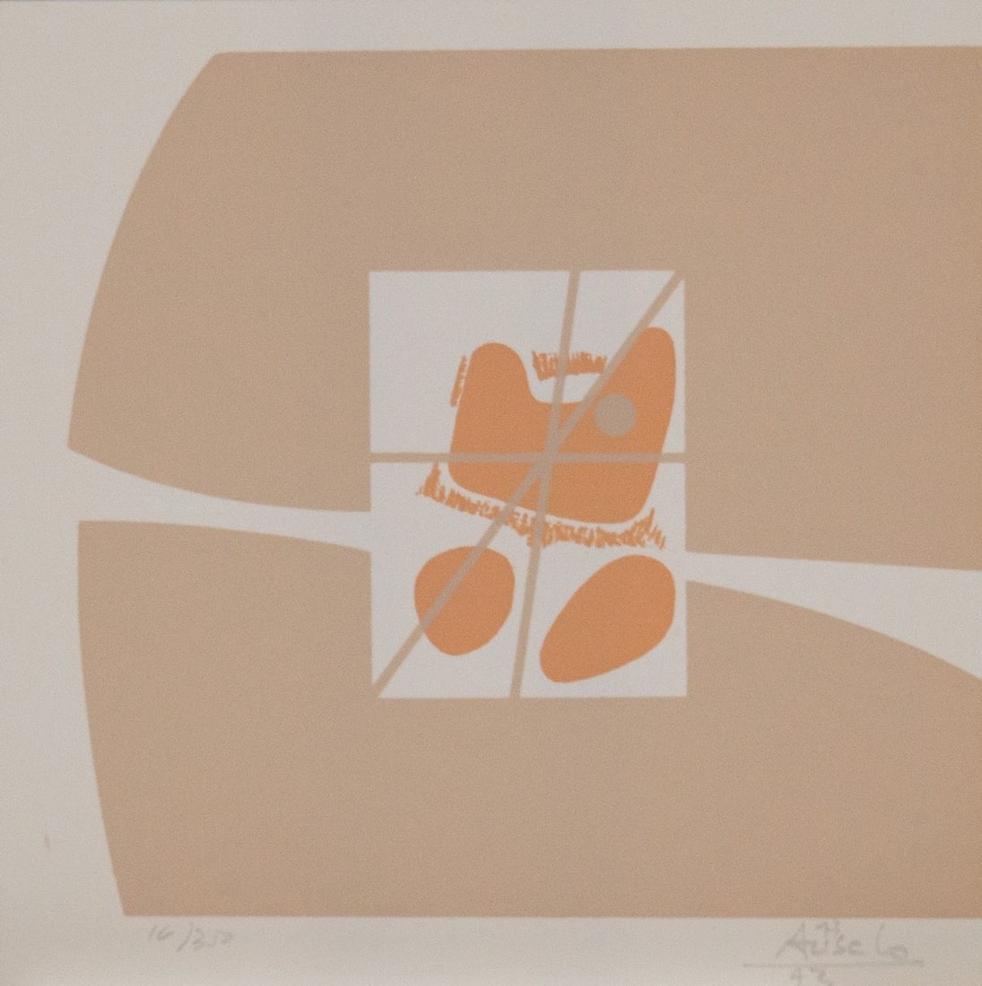 Manzano, Asisclo - Silkscreen - Handsigned: Artist: Manzano, Acisclo Title: Composition Technique: Silkscreen on Heavy smooth paper size: 15 x 14 cm. (5,9 x 5,5 inch) Framed: Not framed More Information Hand-Signed, dated and numbered with