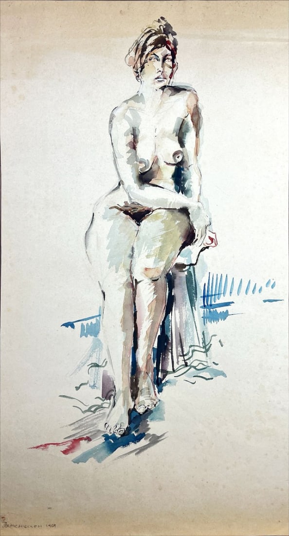Jan (J.C.A.) Michielsen - Watercolor - Hand signed: Artist: Michielsen, Jan (J.C.A.) Title: Untitled Technique: Watercolor on Handmade paper size: 69 x 37,5 cm. (27,15 x 14,75 inch) Framed: Not framed More Information Michi