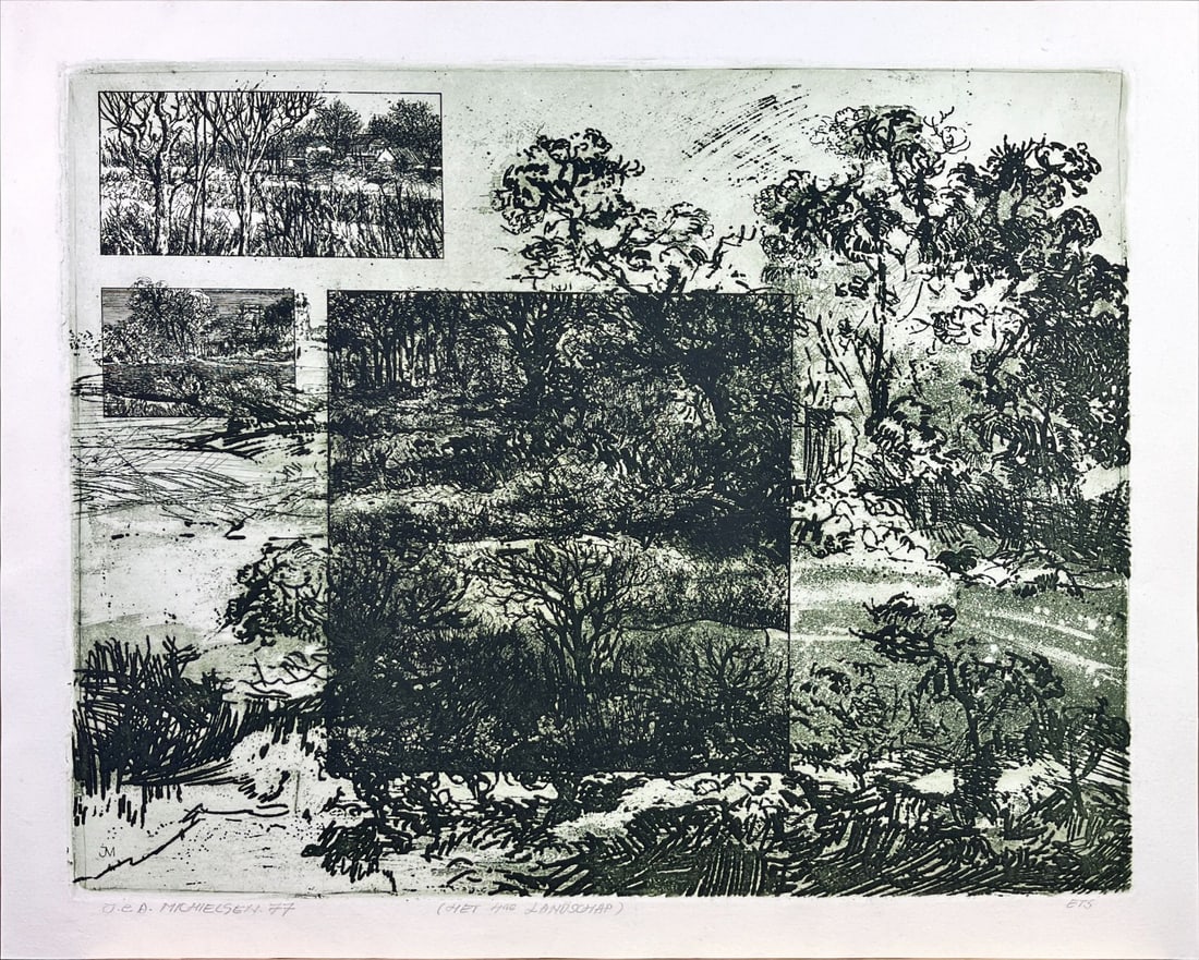 Jan (J.C.A.) Michielsen - Etching - Hand signed: Artist: Michielsen, Jan (J.C.A.) Title: Het Haz Landschap Technique: Etching on Handmade paper size: 44,5 x 55 cm. (17,5 x 21,65 inch) Framed: Not framed More Information
