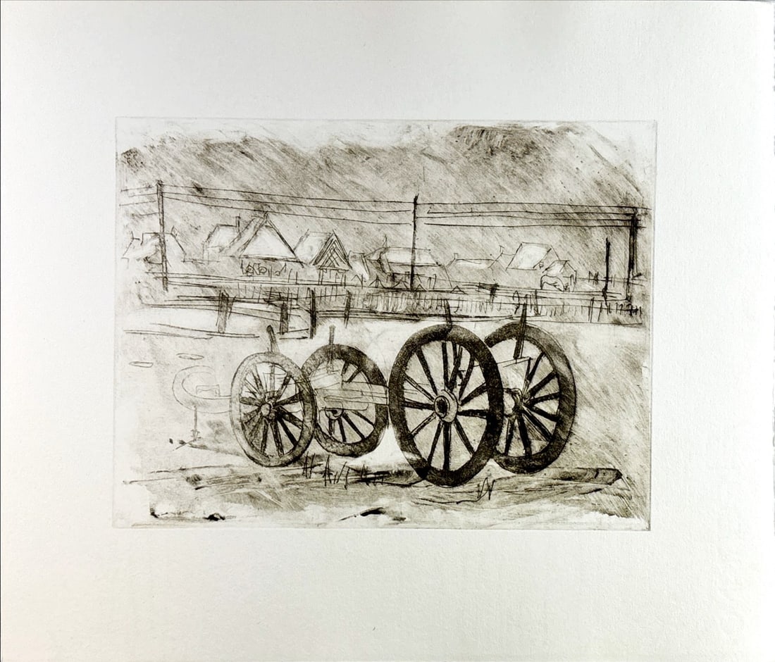 Wiegens, Jan - Etching - signed: Artist: Wiegers, Jan Title: Boerenkar Technique: Etching on Arches paper size: 30 x 35 cm. (11,8 x 13,8 inch) Framed: Not framed More Information sku: JW1054
