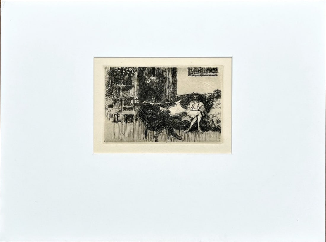 Édouard Vuillard - Etching -: Artist: Vuillard, Ã‰douard Title: Untitled Technique: Etching on Handmade paper size: 21 x 29 cm. (8,25 x 11,4 inch) Framed: 30 x 40 cm. (0 x 0 inch.) More Information<