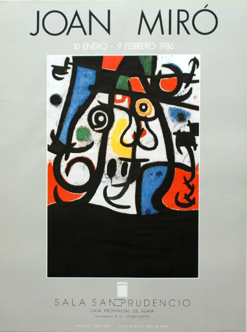 Miro, Joan - Poster: Artist: MirÃ³, Joan Title: San Prudencio Technique: Poster/Affiche on Smooth paper size: 76 x 56 cm. (29,9 x 22,05 inch) Framed: Not framed More Information Exhibition post